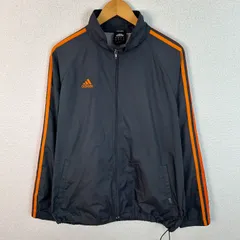 Adidas アディダス トラックジャケット Clima365 サイドライン チャコールグレー×オレンジ Mサイズ メンズ 古着 ストリート スポーツMIX　テック系