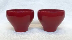 天然木 朱色のマルチボウル　2個セット 赤 レッド 食器セット 和食器 キッチン セット　デザートカップ スープカップ