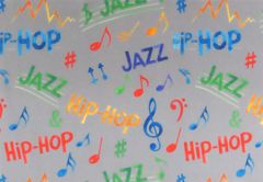 【ゆきちゃん限定】X2329 HIPHOP＆JAZZ ポップ柄 グレー 1m