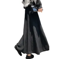 【数量限定】フレアスカート もこもこ ふんわり 無地 ゴム スカート ハイウエスト スカート ゆったり 着痩せ Aライン スリム ロングスカート カジュアル ミモレ丈 ファッション 通勤 ニットスカート 可愛いス レディース 春 [CCGGOWMM] 秋冬