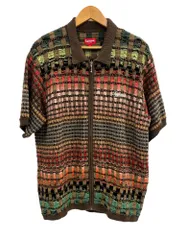 シュプリーム　半袖　ニットポロ　ジップアップ Supreme Patchwork Knit Zip Up Polo シュプリーム ニット