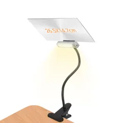 ZenCT 拡大鏡 スタンド ライト付きルーペ 26.5X14.7cm 四角形 クリップ式 5倍 取り外し可能ライト付き フレキシブルアーム 360°角度調整可能 拡大ルーペ 読書用 ルーペ スタンド レンズ 虫眼鏡 ルーペ 高倍率 読書 新聞 地図 ジュエリ