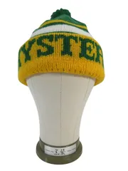 ヒステリックグラマー HYSTERIC GLAMOUR ニット キャプ 刺繍 ロゴ ボーダー サイズF グリーン イエロー 白 QQQのサムネイル