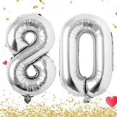 【新品】 数字 バルーン 40インチ 大きい バースデーバルーン【数字80】 ナンバーバルーン 誕生日 風船 バースデー 飾り アルミ風船 約90cm ビッグ バルーン 数字 ハッピーバースデー 飾り付け 結婚式パーティー 記念日 ウェディング イベント  1