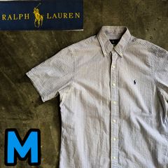 T6047 Ralph Lauren ストライプシャツ　シアサッカー　古着