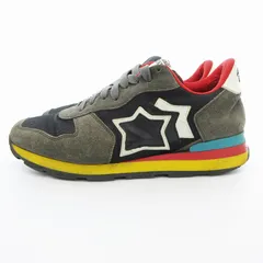 アトランティックスターズ Atlantic Stars ANTARES スニーカー シューズ ナイロン 牛革 星柄 42 黒系 グレー /UO