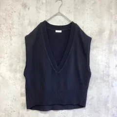 acro アクロ　Vネックニットベスト　レディース　黒　Fサイズ