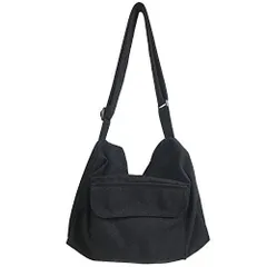 (タイプA)ブラック [ONCEM] トートバッグ キャンバス ショルダーバッグ 大容量 A4 斜め掛け メンズ レディース 通学 通勤 通園 旅行 レジャー お出かけ マザーズバッグ 丈夫 白 黒 無地 帆布 大きめ