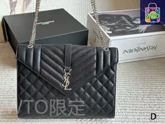 【今日特価】Yves Saint Laurent サンローラン レンヴェロープ 封筒型バッグ キャビアレザー使用-WTO輸入2