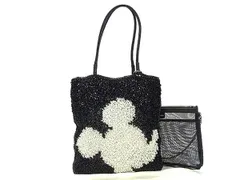 ■極美品■ANTEPRIMA アンテプリマ ワイヤーバッグ ディズニー ミッキーマウス PVCワイヤー ポーチ付 トートバッグ ブラック系 FM4371