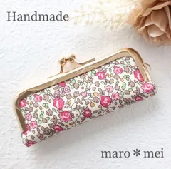 がま口印鑑ケース＊ハンドメイド/リバティプリント・エロイーズ（ピンク）
