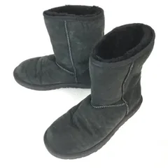 USA製★アグ/UGG★ CLASSIC SHORT（クラシックショート/ムートンブーツ【24.0/黒/BLACK】S/N5825/Shoes◆WB71-2
