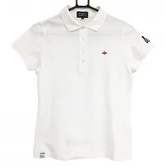 【美品】パーリーゲイツ 半袖ポロシャツ 白 フライングラビット コットン100％  レディース 2(L) ゴルフウェア PEARLY GATES