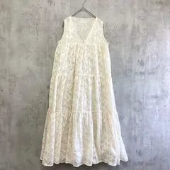 apres jour アプレジュール　ノースリーブロングティアードワンピース　アイボリー×総柄　レディース　Fサイズ