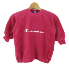 チャンピオン スウェット トレーナー 5分袖 スポーツウエア トップス キッズ 男の子用 100サイズ ピンク×ホワイト Champion 【中古】