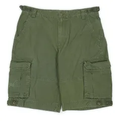 エディーバウアー Eddie Bauer 00s 2000年代 6ポケット キャンバスカーゴショーツ ロゴプリント ミリタリー 珍品 USA ヴィンテージ アメリカ 古着 メンズ ショートパンツ オリーブグリーン W34【中古】