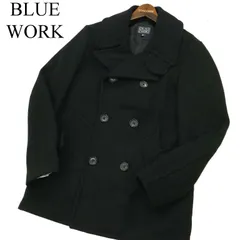 BLUE WORK ブルーワーク トゥモローランド 秋冬 メルトン ウール★ Pコート Sz.S　メンズ 黒