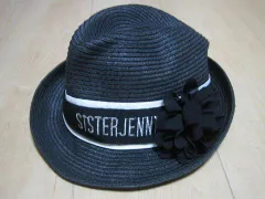 シスタージェニィ sister Jenni ジェニー アウトレット 子供服 女の子 ペーパーハット 帽子 ぼうし 54cm 黒 春 夏 ★3 ガールズ 女児 キッズ ジュニア 【中古】 ユーズド リサイクル 古着 子ども服 こども