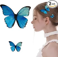 【在庫処分】Doyeemei ヘアクリップ 蝶 髪留め バタフラ 髪飾り グラデーション色 前髪留め ヘアアクセサリー バタフライかんざし 可愛い 美しい 蝶のかんざし 人気 韓国 大人 女性 通勤 贈り物 誕生日 発表会 撮影用 結婚式 卒業式 入学