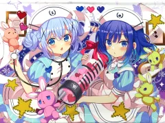 ごちうさ TAKE OUT BLUE BIRD チノ&フユ缶バッジセット④ ご注文はOIOI