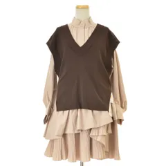 【SNIDEL】SWNO224103 ニットベストコンビフリルミニ長袖ワンピース