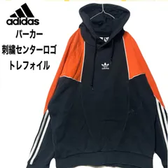 アディダス adidas プルオーバー パーカー 刺繍 センターロゴ トレフォイル スウェット