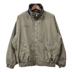 00年代 Columbia コロンビア ナイロン フリース ジャケット アウトドア カーキ (メンズ L) 中古 古着 R0420