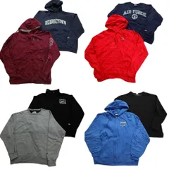 古着卸 まとめ売り チャンピオン Champion スウェット 8枚セット (メンズ XL ) フルジップ ハーフジップ エアフォース 中古 古着 NC0978