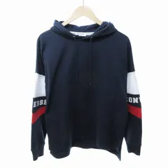 コンバース CONVERSE プルオーバー パーカー フーディー ライン ロゴ プリント 長袖 M 紺 ネイビー 0726 ■MET1