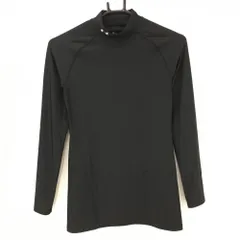 【美品】アンダーアーマー ハイネックインナーシャツ 黒 ネックロゴ刺しゅう レディース LG ゴルフウェア UNDER ARMOUR