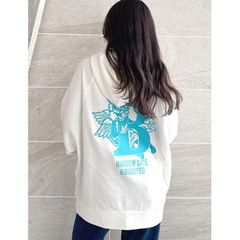 【SALE】【最短翌日お届け】Angel BUNNY BIGパーカー エンジェル バニー ビッグパーカー GYDA ジェイダ 072512721701 gyda レディース プルオーバー フーディ フリーサイズ オフホワイト gyda パーカー 新品 正規品
