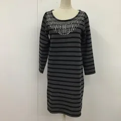 NATURAL BEAUTY BASIC ナチュラルビューティーベーシック ワンピース ひざ丈スカート 長袖ワンピース ボーダーワンピース クルーネック