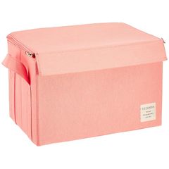東洋ケース ストレリアナチュレ ケース 収納ボックス ふた付き Mサイズ 幅33×奥行22×高さ22cm ピンク ESTN-CBM-PK 1
