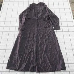 ◇ Θ apart by lowrys 長袖 膝下丈 ピンタックレイヤードフウワンピース サイズM チャコールグレー系 レディース E  【1509100077657】