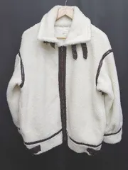 ■ apres jour mignon アプレ ボア カジュアル 長袖 ブルゾン ジャンパー サイズF ホワイト レディース P  【1407260004974】