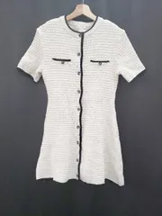 ◇ ⊂ H&M エイチアンドエム バイカラー 半袖 ミニ丈 ワンピース サイズEUR S US S MEX CH アイボリー系 レディース E  【1508060009258】