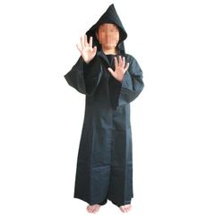 블랙 나이트 로브 어린이용 [봉사품 망토 로브 스타 워즈 코스프레 가장 할로윈 변장 시스 대응 악역 악마 사신 공포 마술사 무서운 연극 무대 나리키리 의상 블랙 유아 초등학생 소년 소녀 키즈]