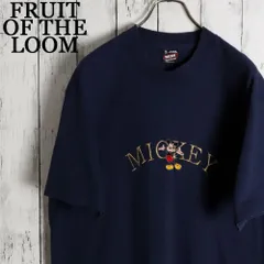 90s USA製 ディズニー ミッキーマウス キャラクター刺繍ロゴ Tシャツ