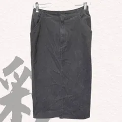 シューラルー　スカート　グレー　Lサイズ　コットン　ひざ丈　タイトスカート　コーデュロイ　ウエストゴム