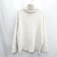◇ ⊇ ◎●未使用● moment+ モーメントプラス タートルネック 長袖 ニット サイズF オフホワイト レディース E  【1502030024340】