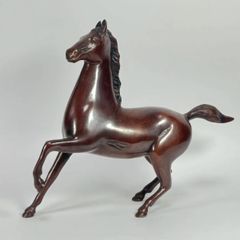馬 跳ね馬 置物 ブロンズ？ 鋳鉄？ 舶来品 アンティーク 骨董品 珍品