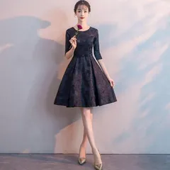 黒 パーティードレス Aライン ミニ丈ドレス 結婚式 二次会 お呼ばれ ショート丈ドレス 20代 30代 成人式ドレス 謝恩会 セレモニー