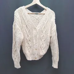 ◇ apart by lowrys フロントボタン ニット生地 秋冬向け カジュアル 長袖 セーター 表記なし ベージュ レディース E  【1309250034391】