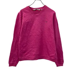 TOMMY HILFIGER ロゴスウェットトレーナー M ピンク トミーヒルフィガー 刺繍ロゴ ワンポイント 無地スウェット 秋物 a710-5093