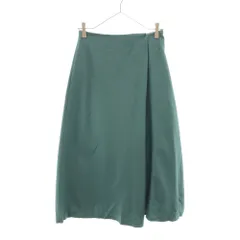 イエナ ウール 日本製 ロング丈 スリット入り フレアスカート 34 グリーン系 IENA 裏地付き レディース