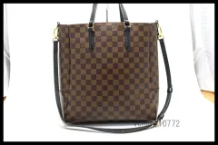 RFIDタグ近年希少美中古■LOUIS VUITTON ダミエ ベルモントNV MM レザー 2way トートバッグ ルイヴィトン■1002br33709