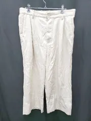 ◇ ⊂ BEAMS ビームス ワイド イージー パンツ サイズL ライトベージュ系 メンズ P  【1409090005695】