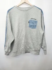 ◇ ⊇ RCWB ロデオクラウンズワイドボウル デニムポケット 長袖 トレーナー サイズF グレー ブルー系 レディース E  【1411130010699】