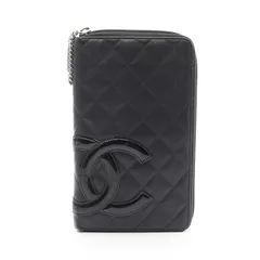 シャネル CHANEL ラウンド長財布 カンボンライン A48660 BK/BK レザー パテントレザー オーガナイザー レディース Used Bのサムネイル