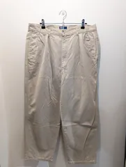 90's初期型　USA製　Polo by Ralph Lauren　ポロバイラルフローレン　チノパン　ポロチノ　POLO CHINO　2タック　ベージュ　W35　ボックスロゴ